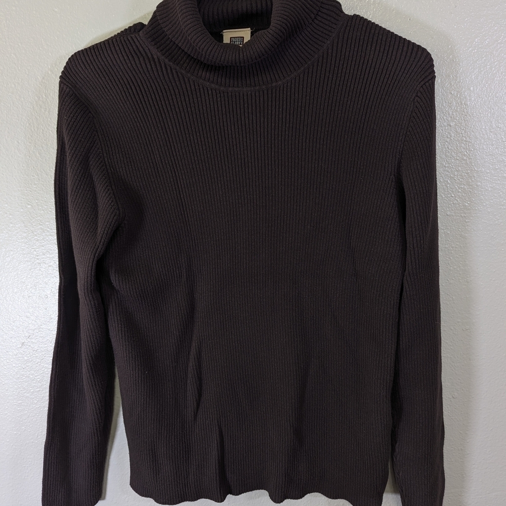 Faded Glory Brown Cowl Neck Sweater